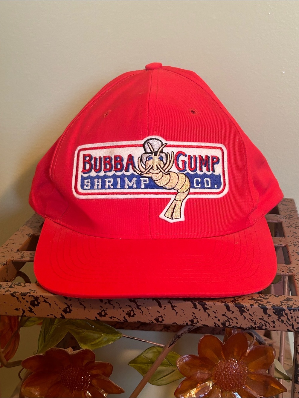 Vintage Bubba Gump Shrimp Co Red Snapback Hat Forrest Gump Movie Promo ABC Cap